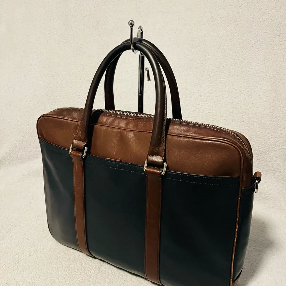 Coach Slim Bicolor Leather Briefcase - Picture 6 of 13
